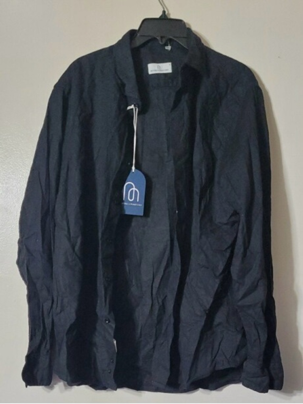 Men's Black Lightweight Button-Down Jacket - Unbranded